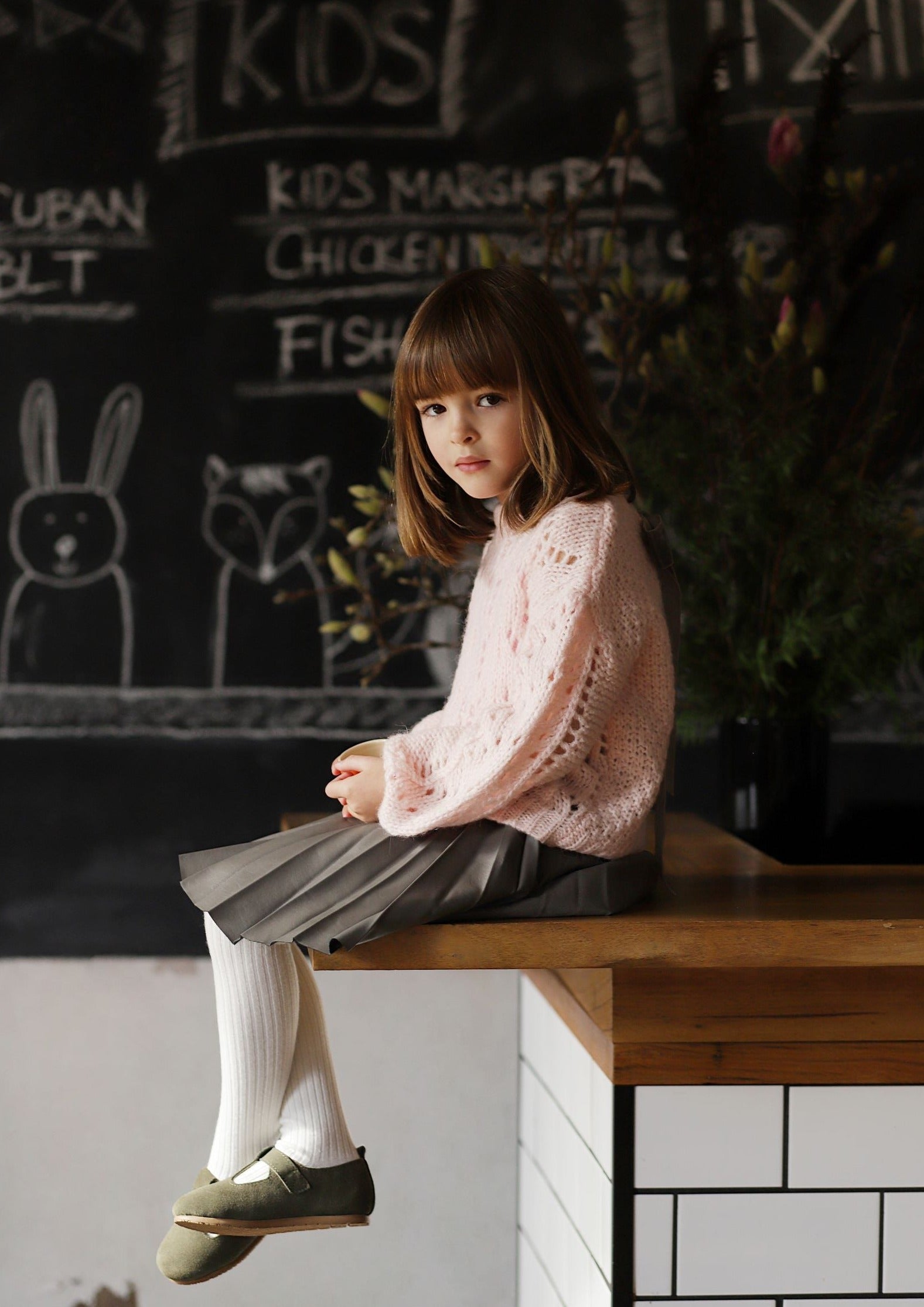 iMiN Kids Girls Bow Rear Sweater