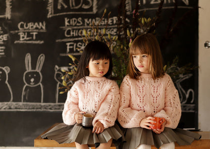 iMiN Girls Bow Back Pink Sweater