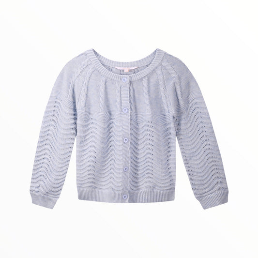 iMiN Kids Girls Pastel Blue Pointelle Cardigan