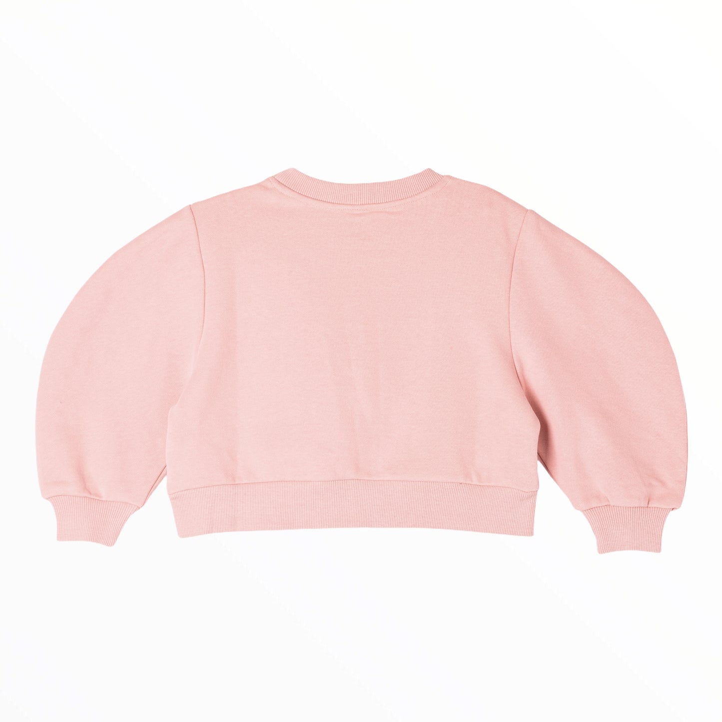 Rainbow Heart Balloon Sleeves Dusty Pink Cropped Sweatshirt