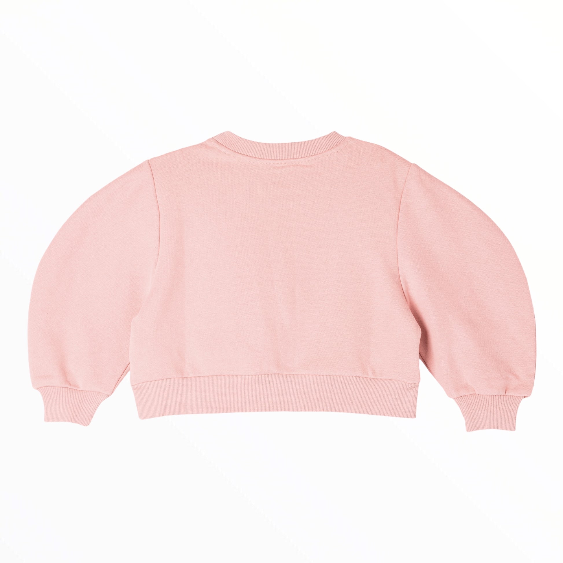 Rainbow Heart Balloon Sleeves Dusty Pink Cropped Sweatshirt