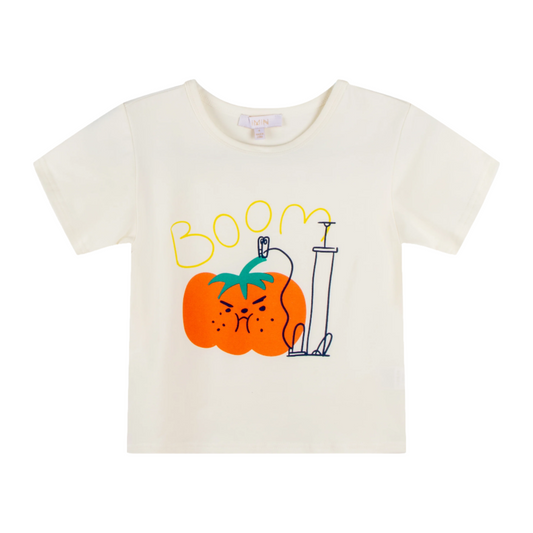 iMiN Friends Kids Cotton T-shirt Beige Boom Tomato