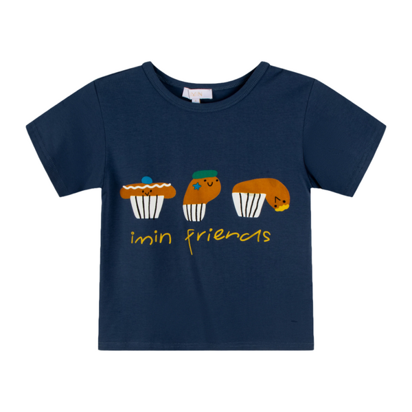iMiN Kids T-shirt Navy Blue Little Cupcake Friends