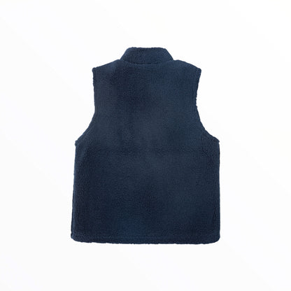 iMiN Teddy Fur Vest Navy Blue