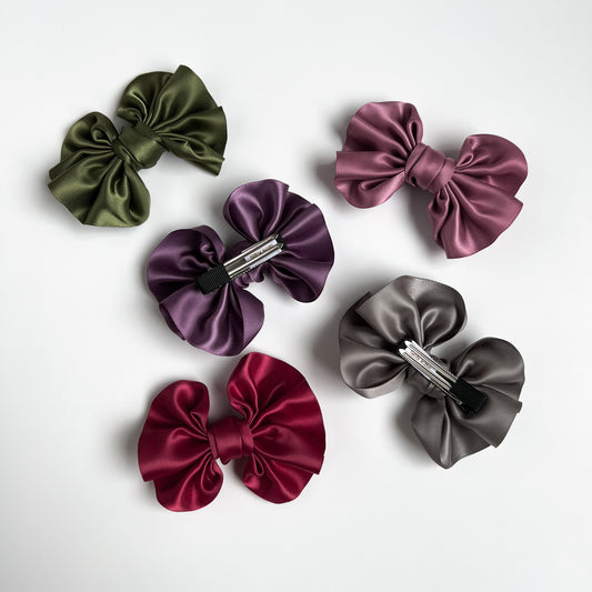 iMiN Kids Girls Handmade Satin Bow Hair Clip Multicolors