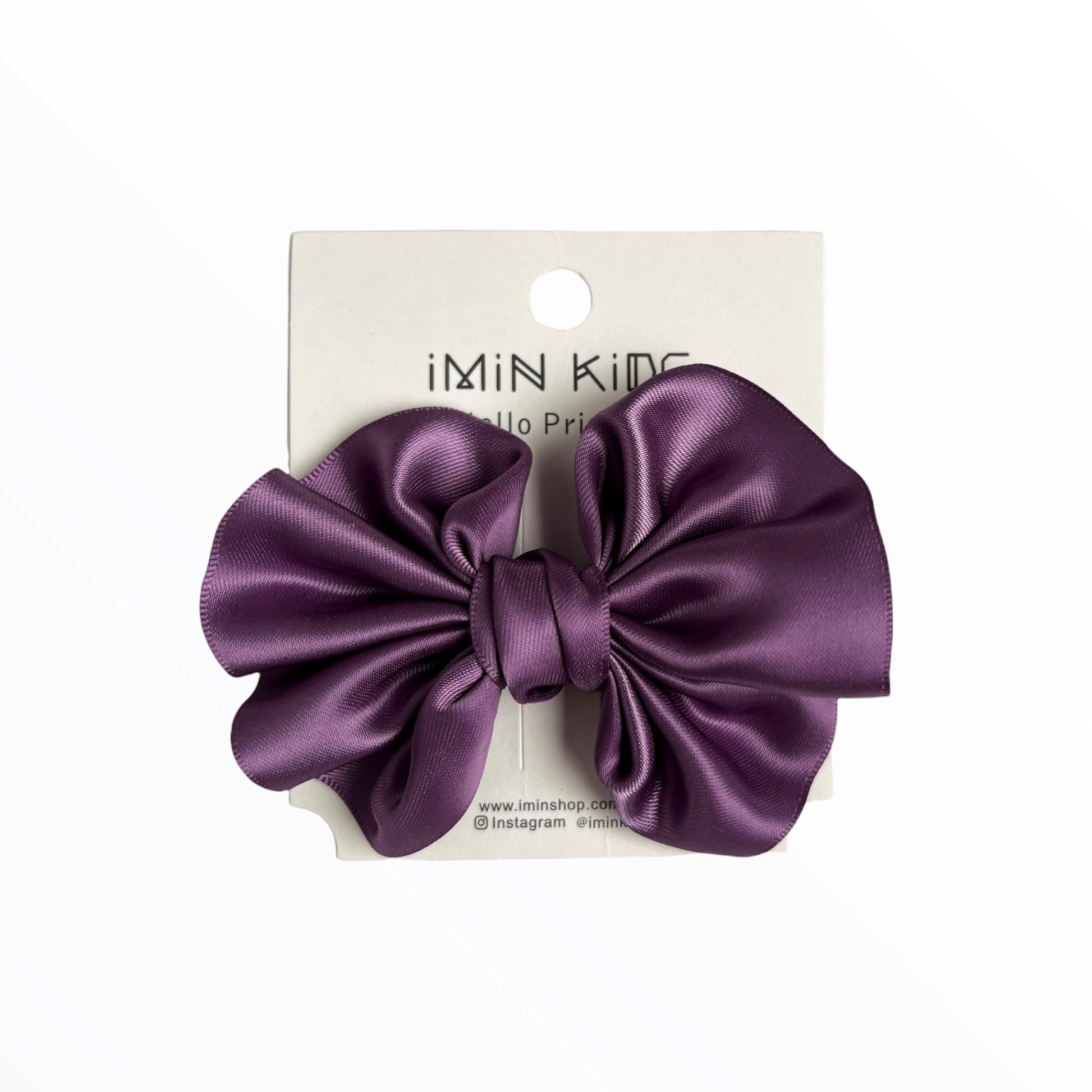 iMiN Kids Girls Handmade Satin Bow Hair Clip Multicolors