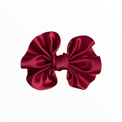 iMiN Kids Girls Handmade Satin Ribbon Bow Hair Clip Red
