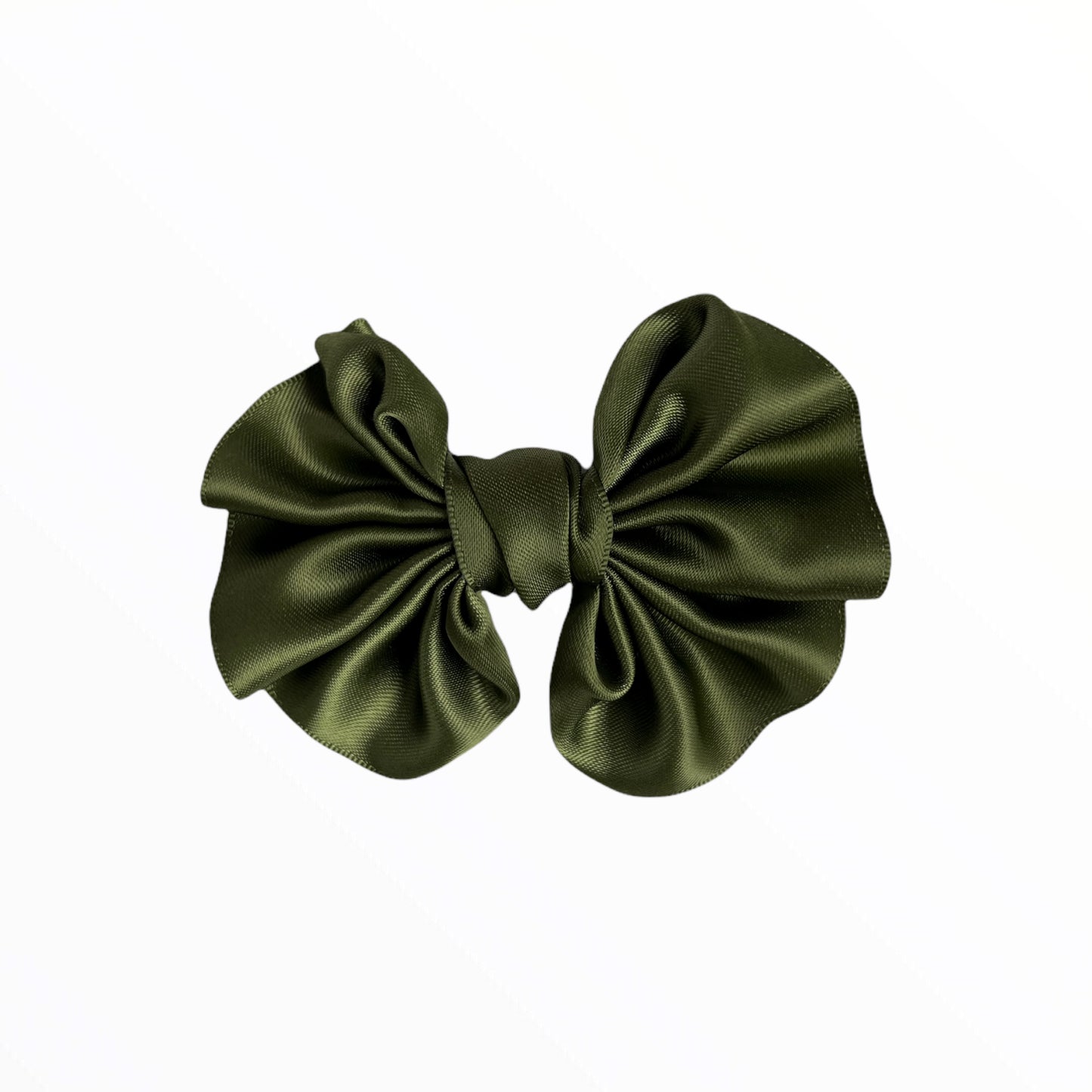 iMiN Kids Girls Handmade Satin Bow Hair Clip Green Olive