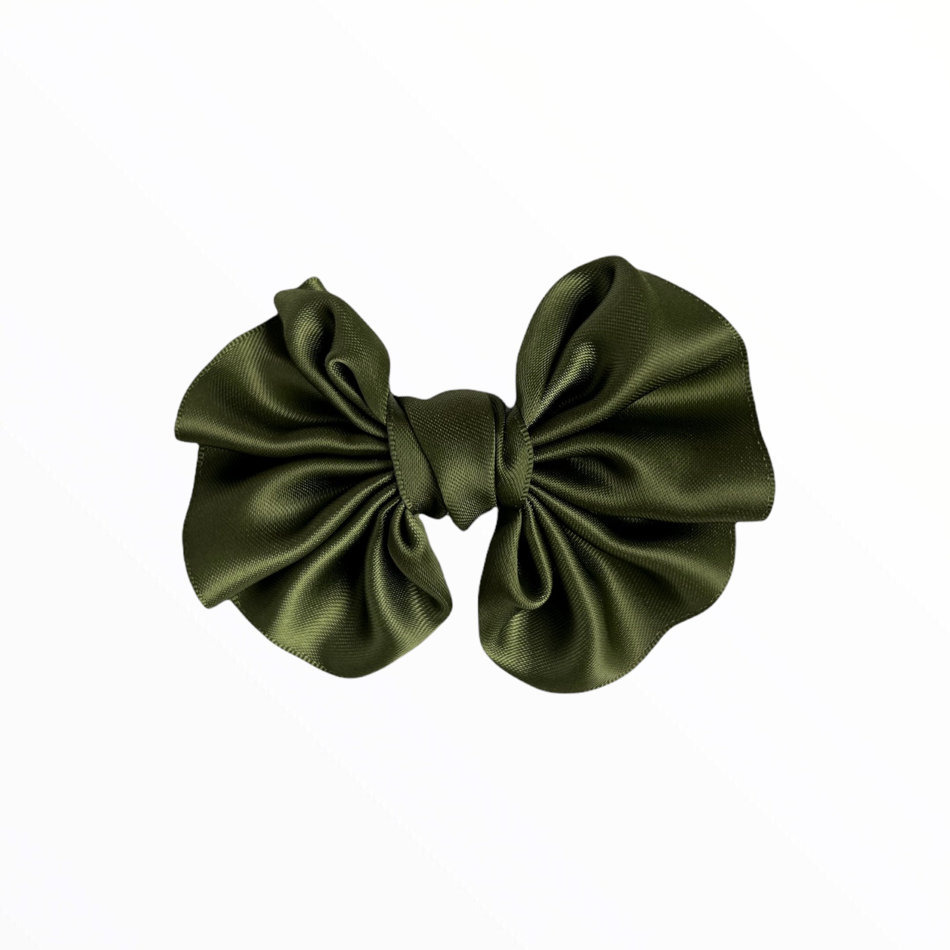 iMiN Kids Girls Handmade Satin Bow Hair Clip Green Olive